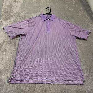 FootJoy Polo Shirt Mens 2XL Purple Paisley Print Golf Performance Stretch